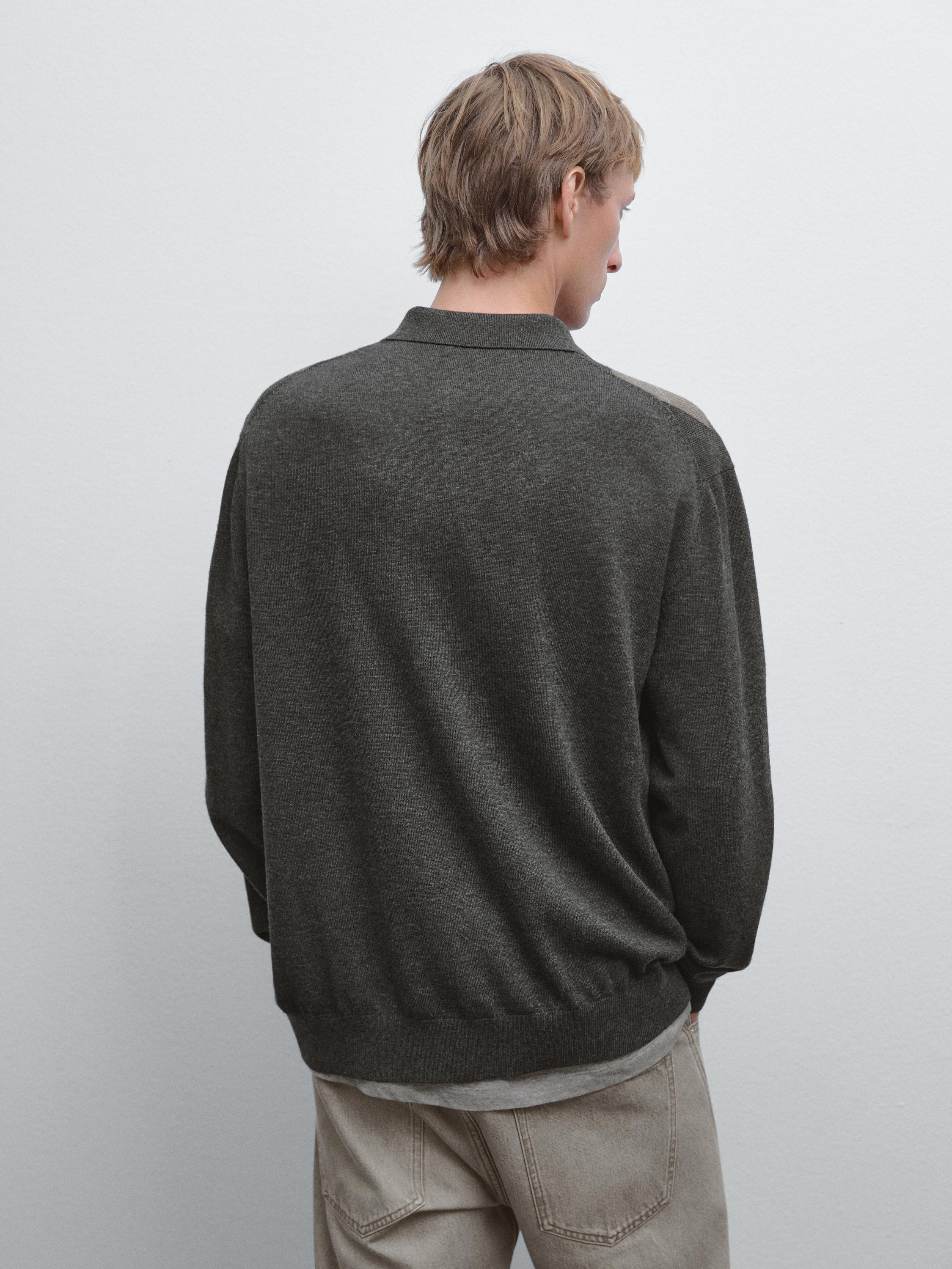 Wool blend knit cardigan